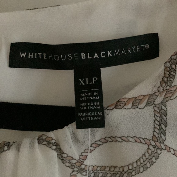 WHBM NWT Blouse, Key & Tassel print, Lined Bodice, Button at neckline, Long Slv - Picture 3 of 9